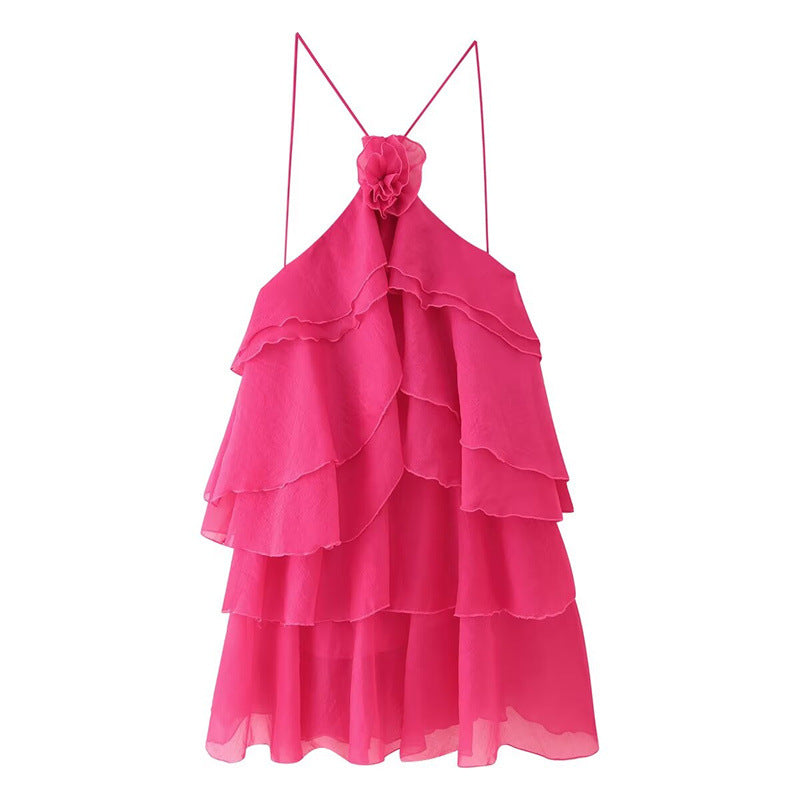Women's Fashion Sexy Hot Laminated Decoration Ruffled Dresses