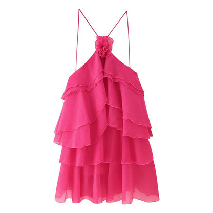 Women's Fashion Sexy Hot Laminated Decoration Ruffled Dresses