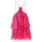 Women's Fashion Sexy Hot Laminated Decoration Ruffled Dresses