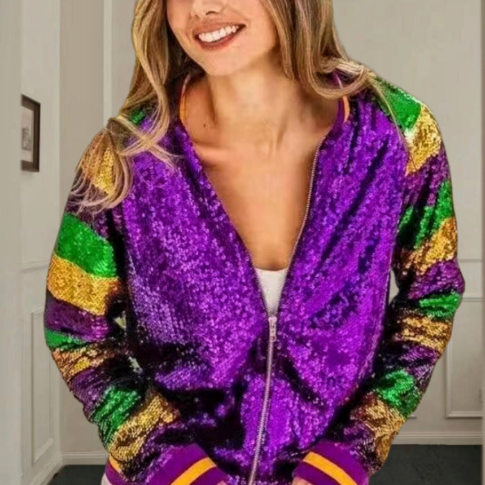 Casual Sequin Sequined Long Sleeve Lively Coats
