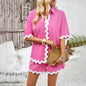 Women's Casual Vacation Style Solid Color Lace Suits
