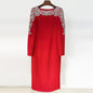 Fashion Stitching Mesh Beads Rhinestones Mid-length Dresses