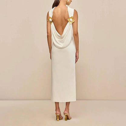 Women's Sexy Lightly Mature Hot Backless Dress Autumn Design Dresses