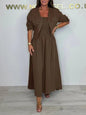 Women's Casual Long Dress Suspender Set Cardigans