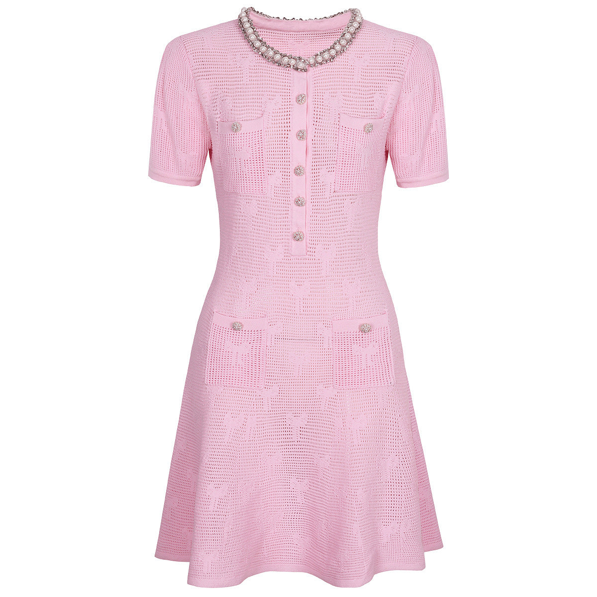 High Quality Beaded Summer Fashionable Knitted Slim Fit Dresses