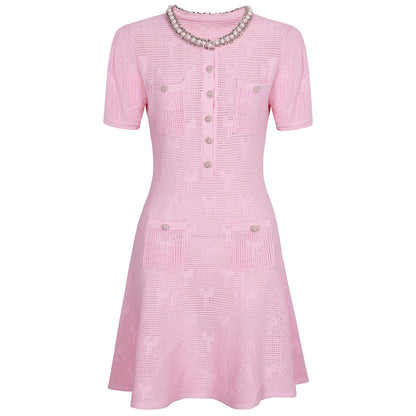 High Quality Beaded Summer Fashionable Knitted Slim Fit Dresses