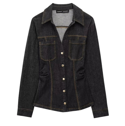 Women's Fashionable Fitted Long Sleeve Lapel Shirt Suits