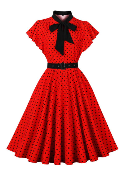 Women's Neck Slim Slimming Knee-length Dress Retro Dresses