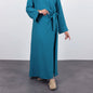 Pure Color Tied Long Dress Robe Dresses