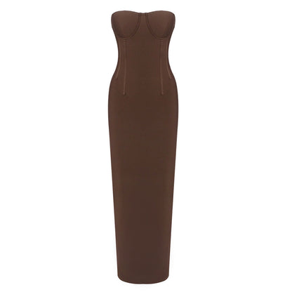 Dress Sleeveless Tube Backless Slit Long Dresses