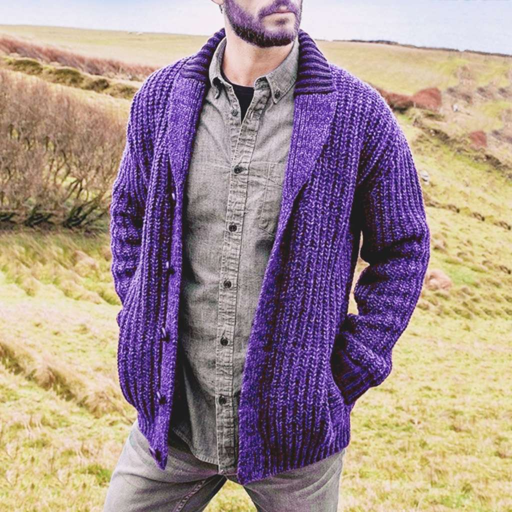 Men's Solid Color Long Sleeve Slim Knit Sweaters