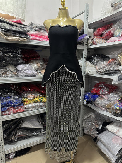 Fashion Tube Type With Diamond Slim Dresses