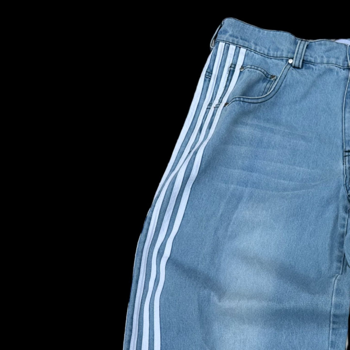 Retro Street Striped Casual Wide Leg Jeans