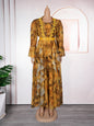 Women's African Ruffled Printed Long Dress Fashionable Dresses