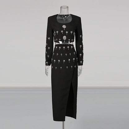 Two-piece Set Fashion Bead Diamond Inlaid Suits