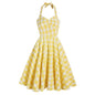 British Lattice Girdle Large Swing Mid-length Dress Dresses