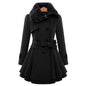 Women's Spring Large Mid-length Woolen Double Breasted Coats