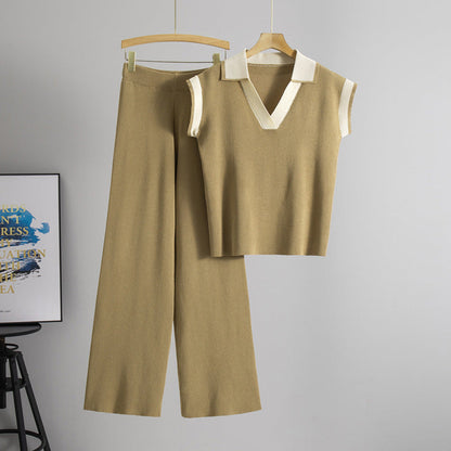 Women's Knitted Two-piece Summer Loose Slimming Fashion Suits