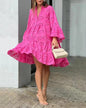 Color Loose Embroidered Cutout Lace Flower Dresses