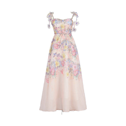 Summer Floral Print Sling Fishbone Fairy Dresses