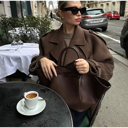 Women's New Elegant Versatile Fashion Woolen Coats