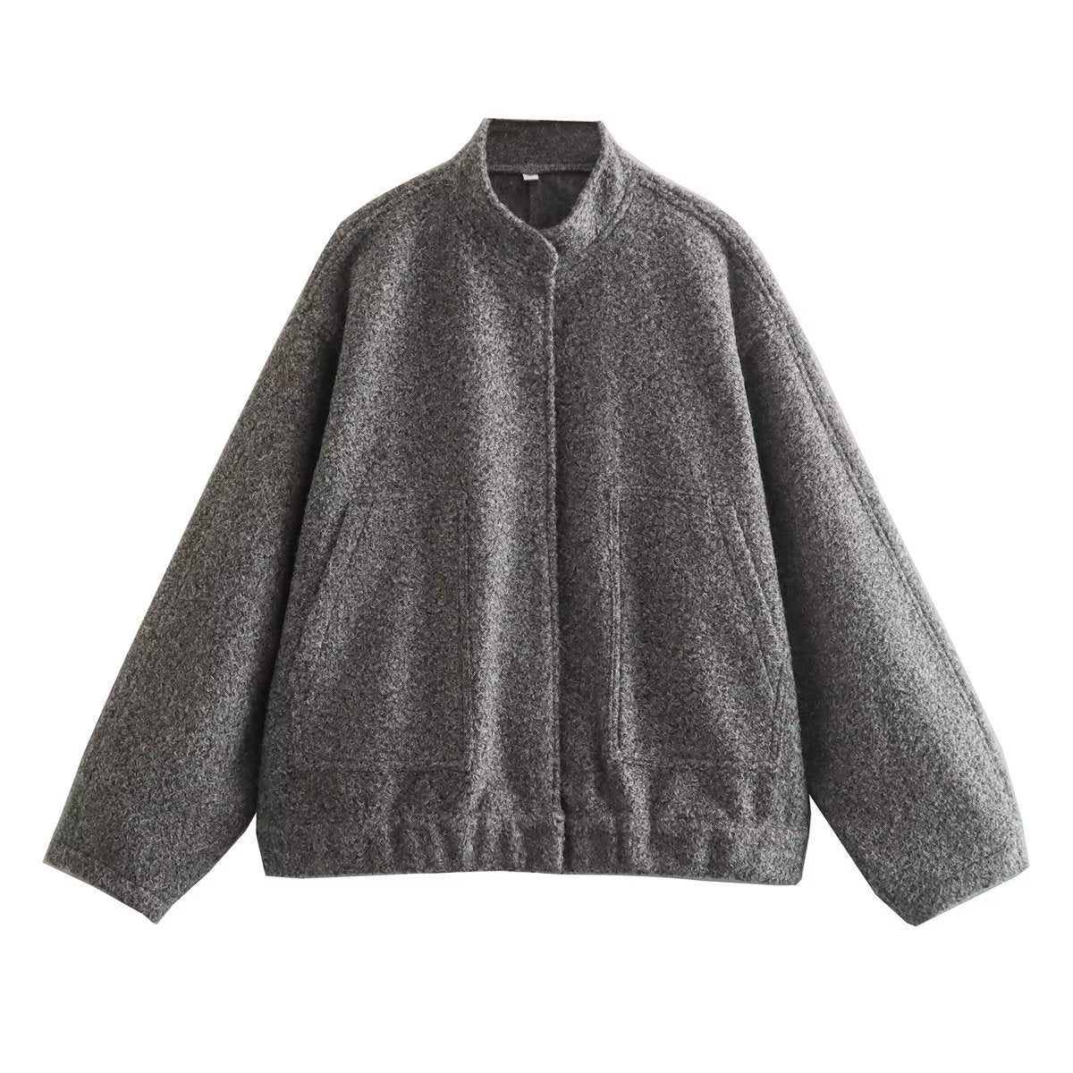 Women's Simple Versatile Stand Collar Zipper Casual Coats