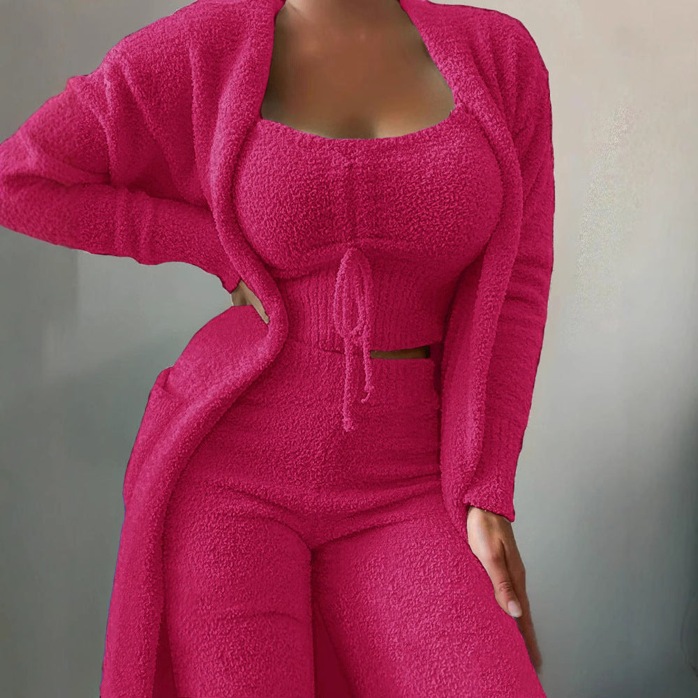 Women's Comfortable Fashion Casual Plush Trousers Suits