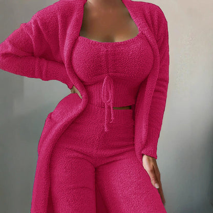Women's Comfortable Fashion Casual Plush Trousers Suits