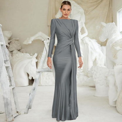 Women's Fashion Temperament Slim Fit Round Neck Dresses