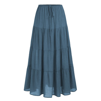 Women's Waist Elastic Large Swing Loose Patchwork Skirts