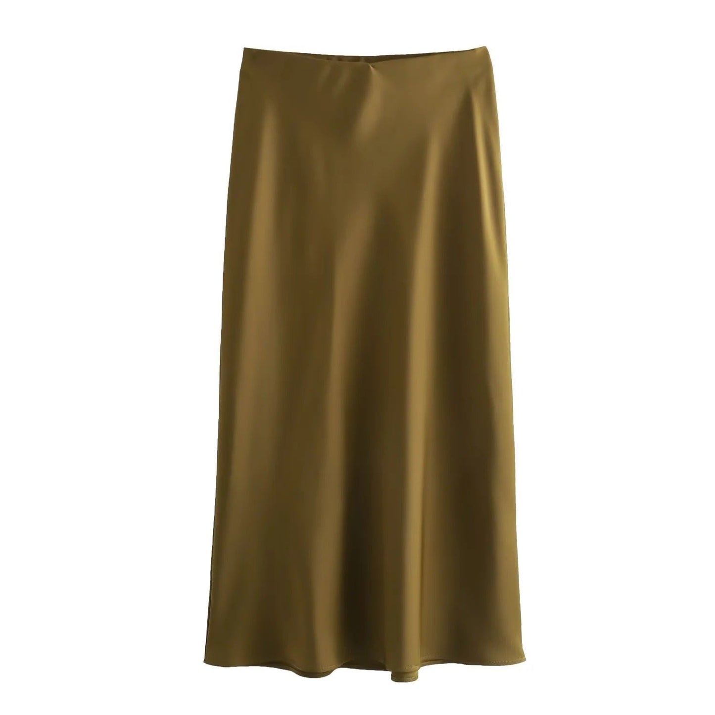 Women's Summer French Fashion Silk Satin Texture Skirts