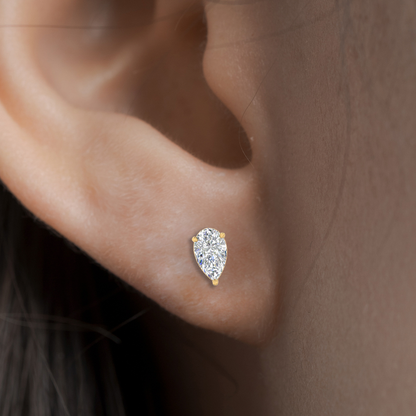 Three-Prong Pear Diamond Solitaire Stud Earrings [IGI Certified]