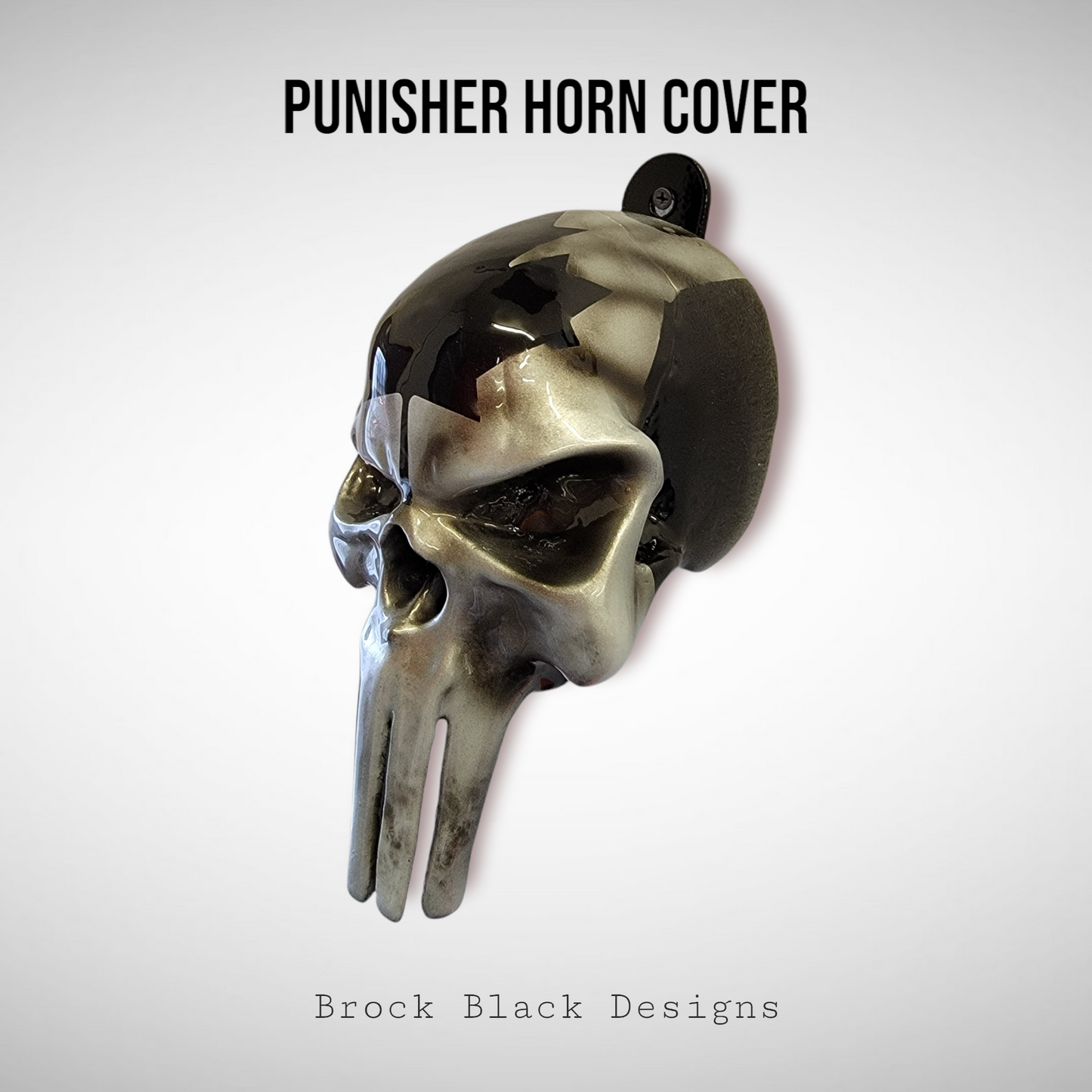 3D Punisher skull horn cover Canadian flag