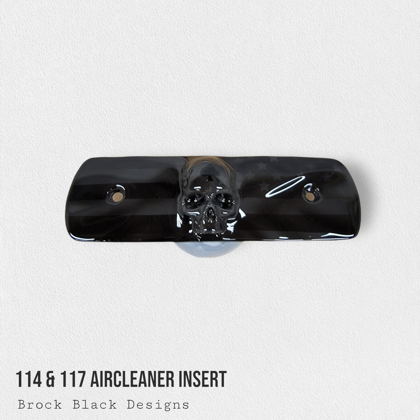 114 & 117 air cleaner insert 3D ancient skull with flag
