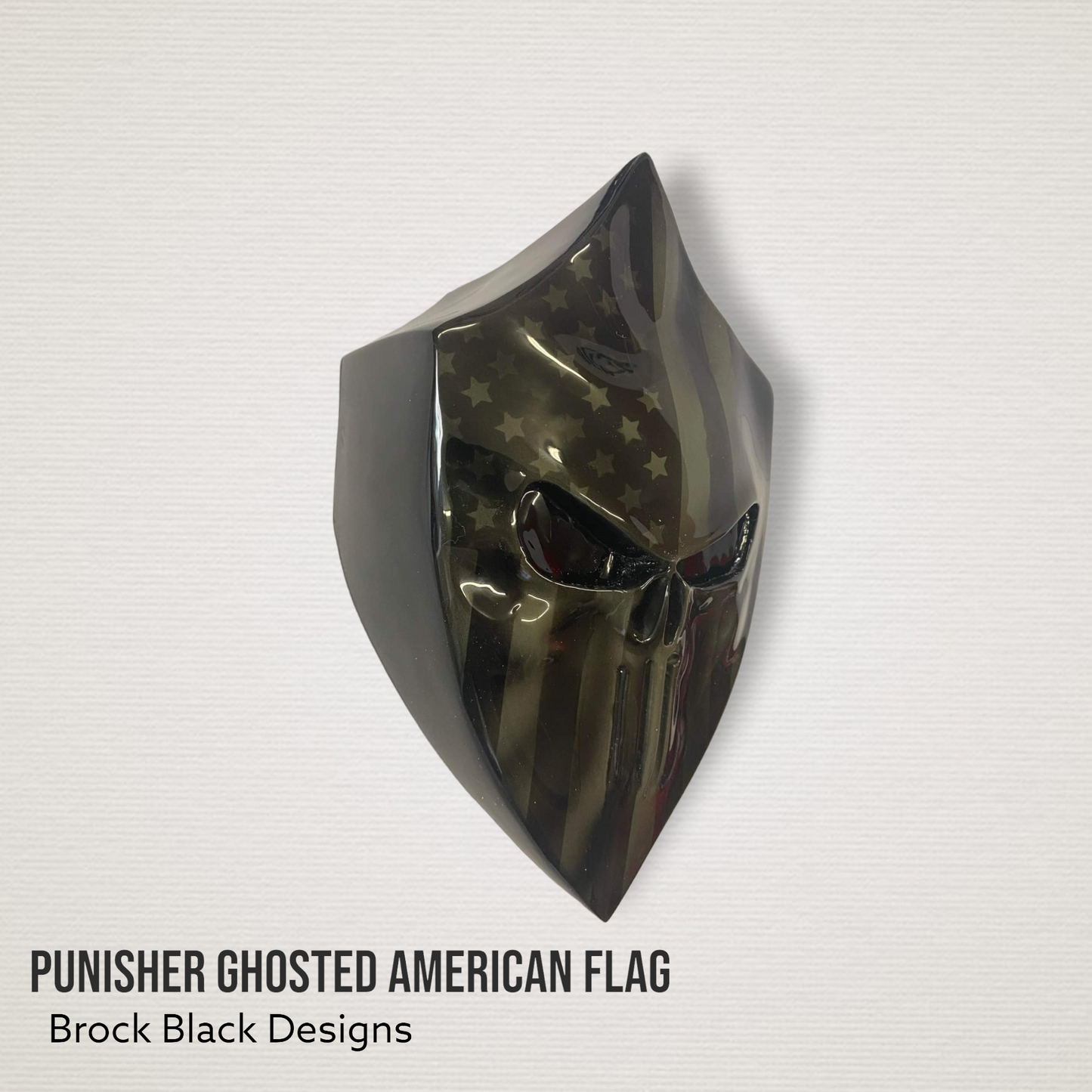 Punisher horn cover with ghosted flag