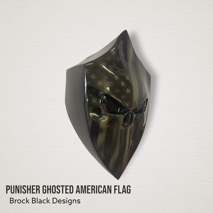 Punisher horn cover with ghosted flag