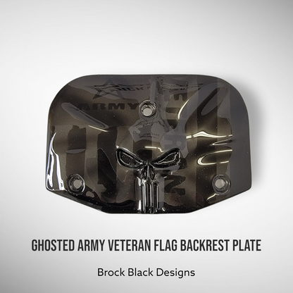 Backrest plate punisher with ghosted Army Veteran flag