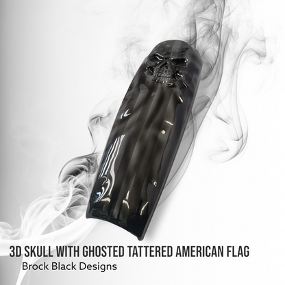 3D skull flag 21+ console ghosted tattered flag theme