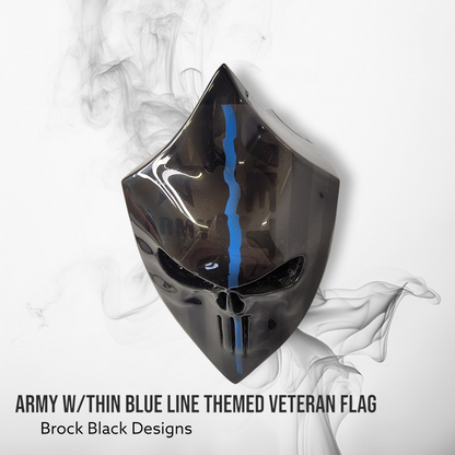 Thin blue line 3D Punisher with Army Veteran flag