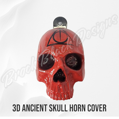 3D ancient skull chaos symbol horn cover