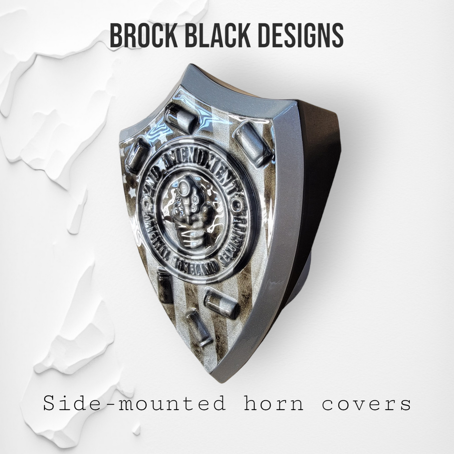 Custom horn cover with 2nd amendment theme