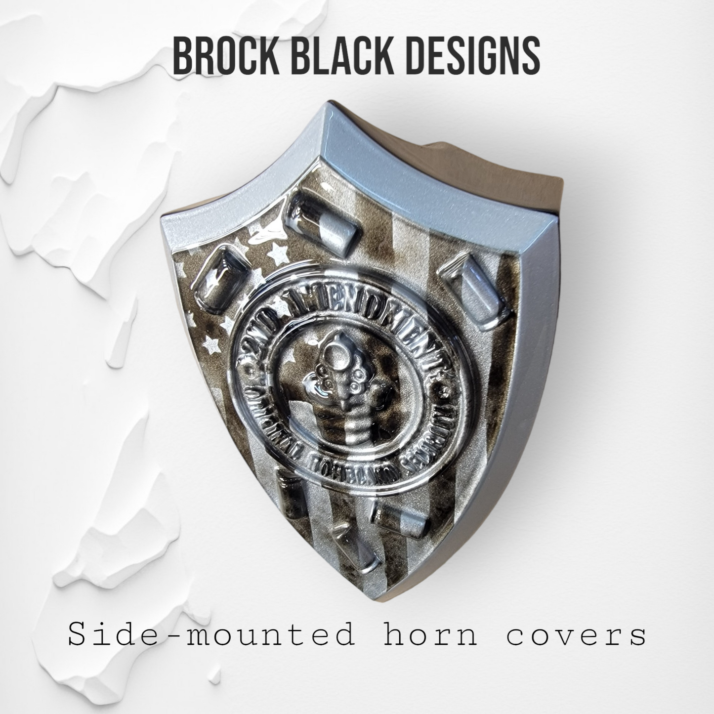 Custom horn cover with 2nd amendment theme