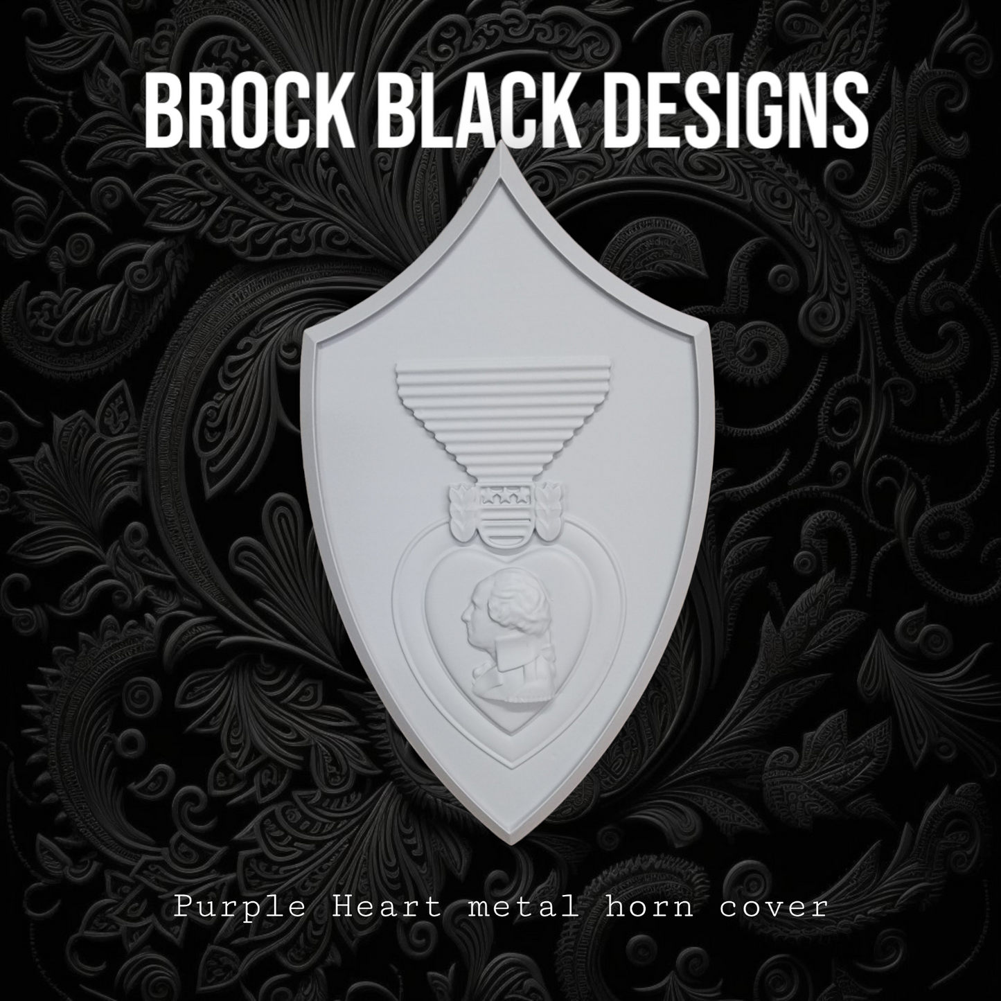 3D Purple Heart horn cover