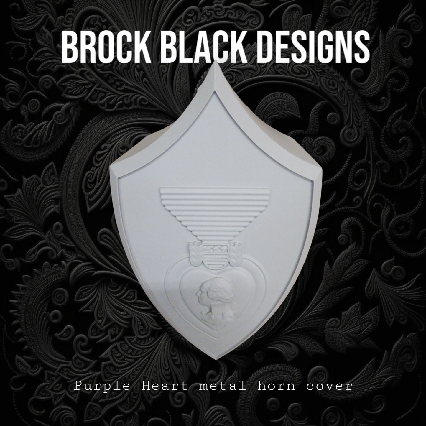 3D Purple Heart horn cover