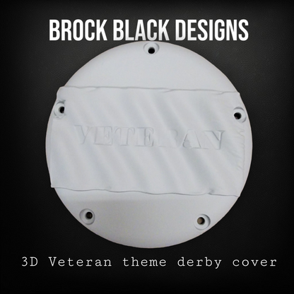 Tattered American Flag with Veteran Harley derby and points cover