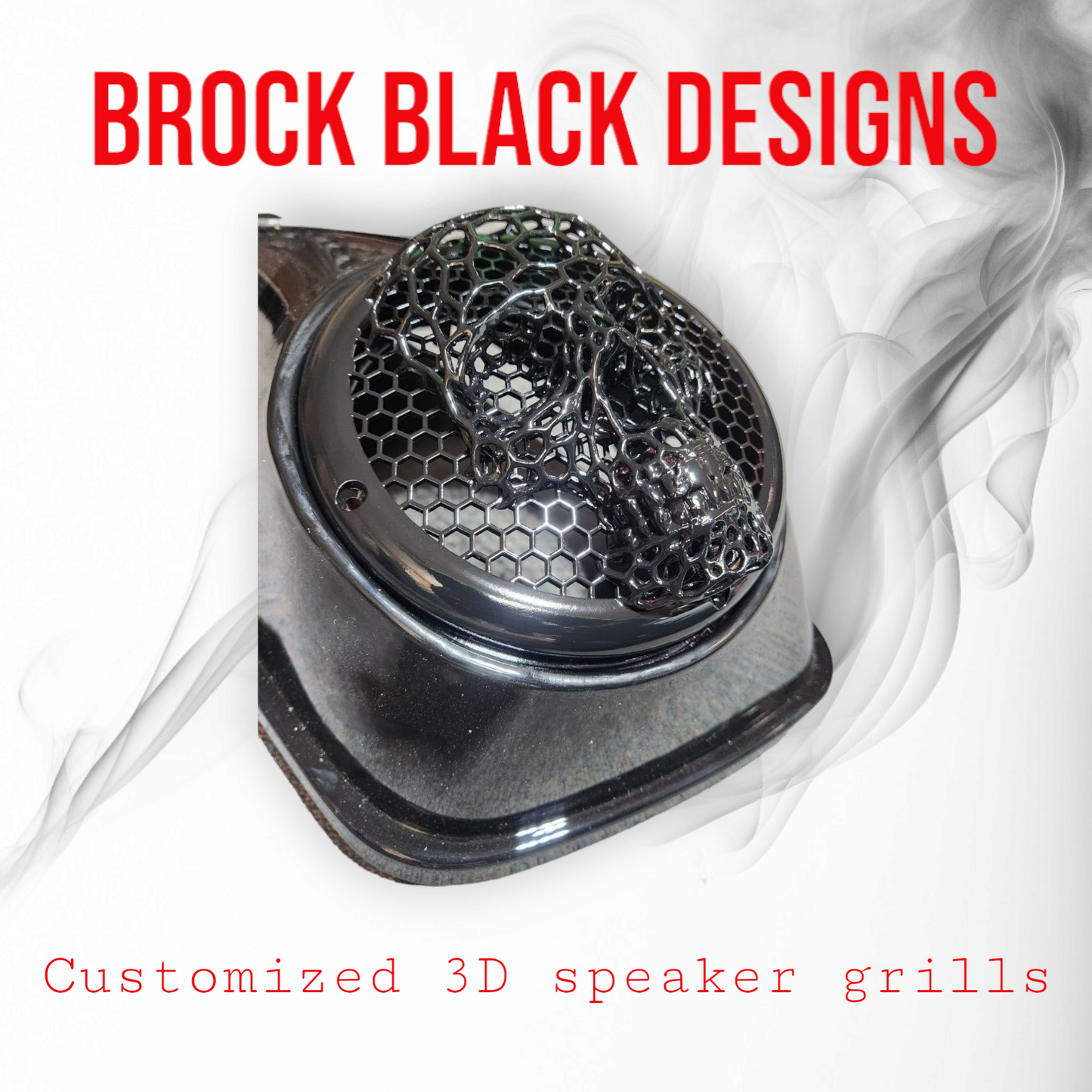 A set of bag webbed skull speakers grill covers