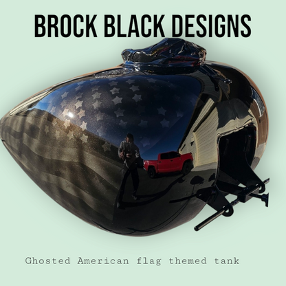 Ghosted American flag themed tank