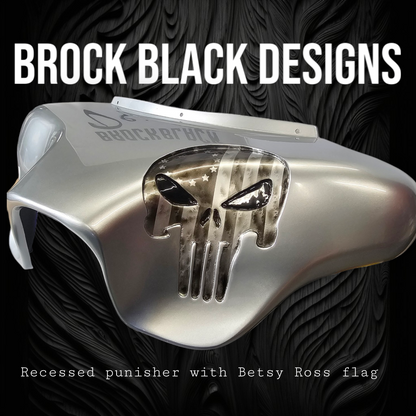 Harley davidson reccesed Punisher Betsy Ross flag fairing batwing