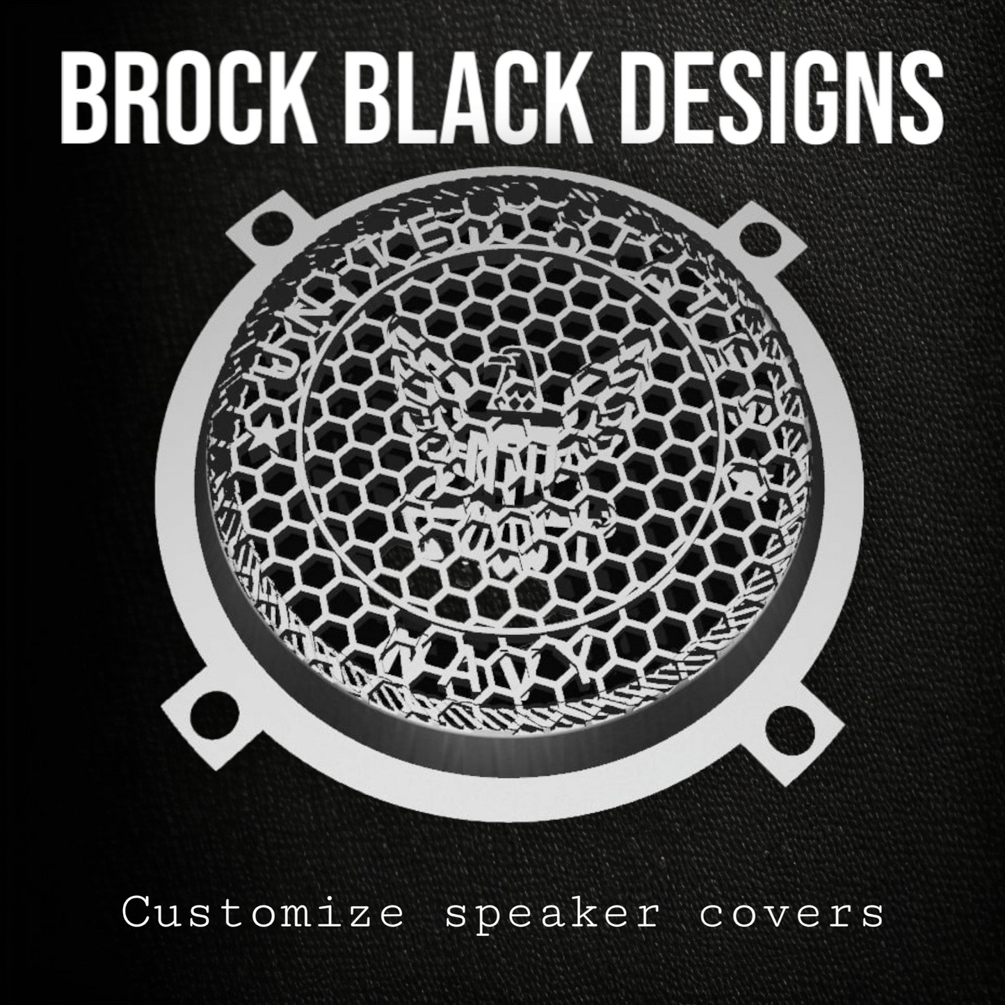97-25+ Harley inner Touring 3D Navy speakers grill covers set
