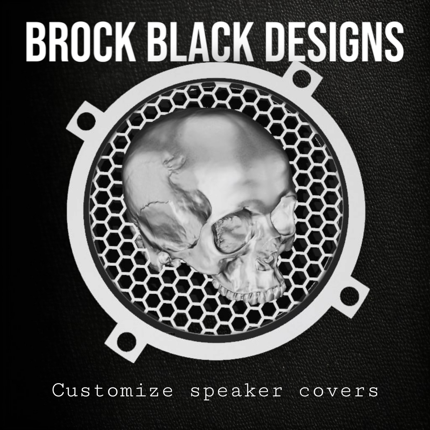 97-25+ Harley inner Touring 3D twisted skull speakers grill covers set